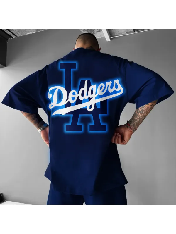 Unisex Street Casual Fashion Los Angeles Baseball Print T-Shirt - Ootdmw.com 