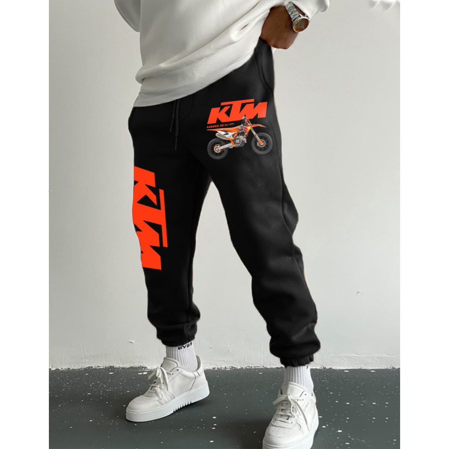 

Men's Racing Motorcycle Logo Print Casual Long Sweatpants