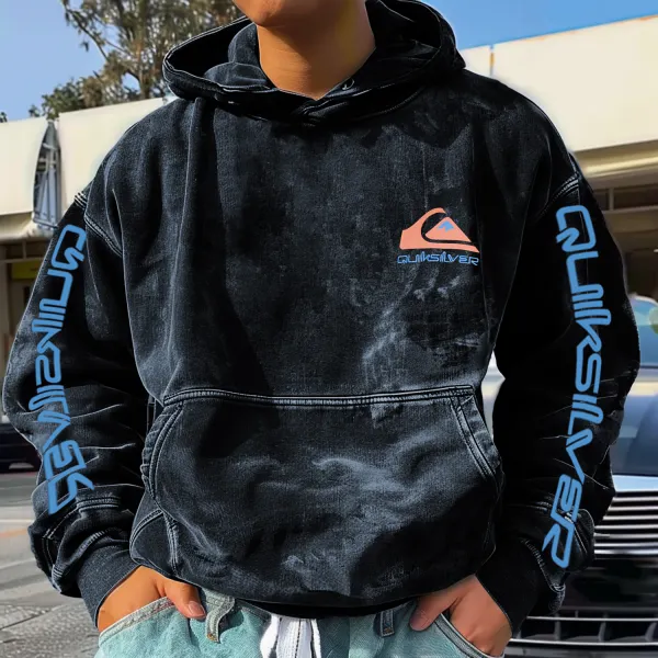 Vintage Resort Branded Letter Print Hoodie - Dozenlive.com 