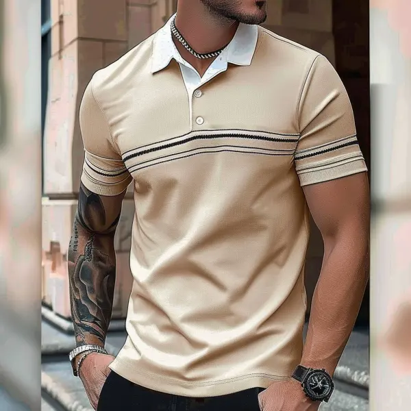 Men's Tops Outdoor Solid Color Tactical Polo Waffle T-Shirt - Dozenlive.com 