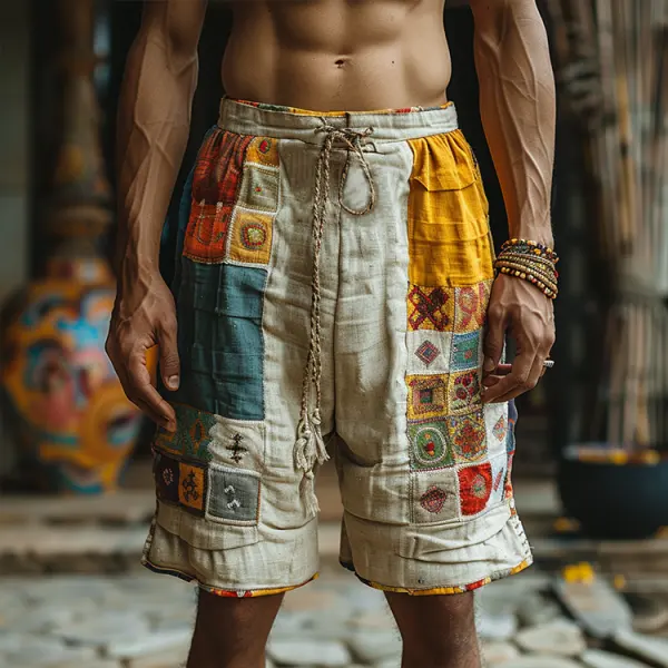 Men's Casual Shorts Retro Cotton And Linen Tribal Shorts Casual Shorts - Anurvogel.com 