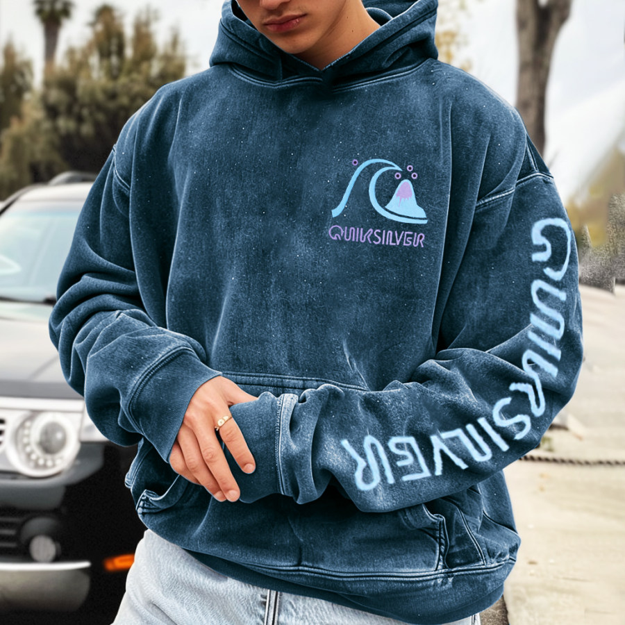 

Unisex Vintage Surf Logo Printed Hoodie