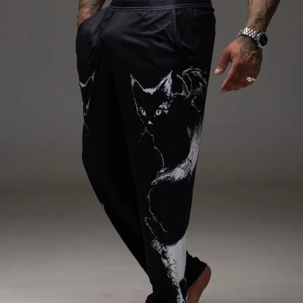 Unisex Vampire Cat Printed Casual Pants - Anurvogel.com 