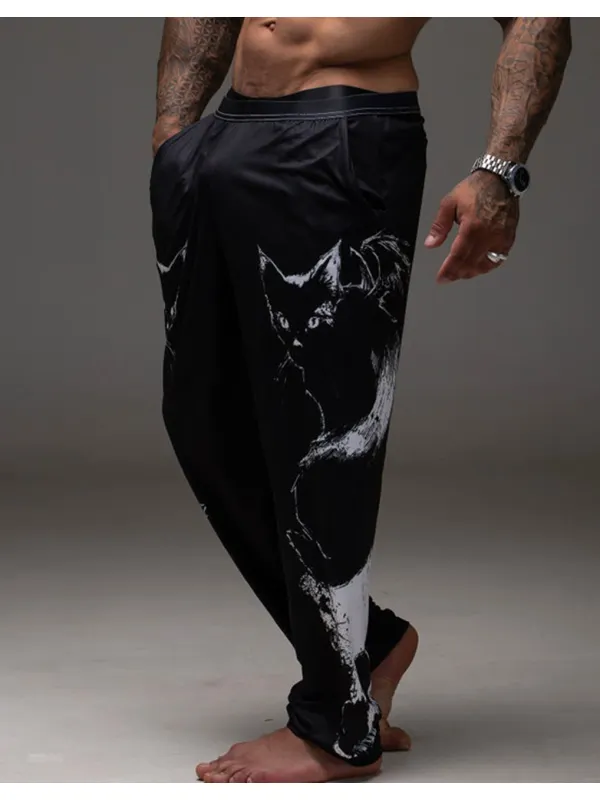 Unisex Vampire Cat Printed Casual Pants - Anrider.com 