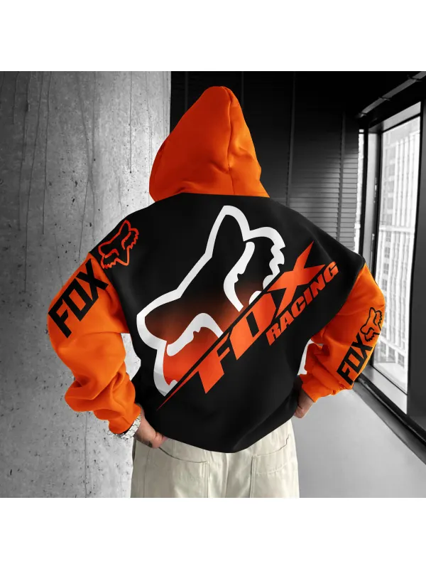 Unisex Oversized Racing Print Hoodie - Anrider.com 