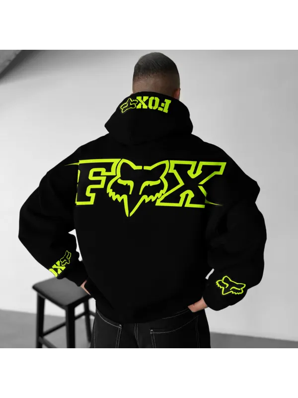Unisex Oversized Racing Print Hoodie - Frontiercool.com 