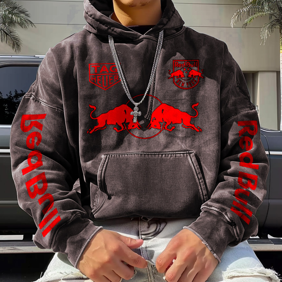 

Men's Racing Retro Street Print Hoodie