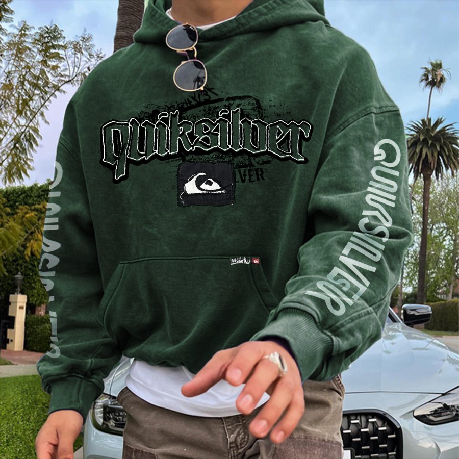 

Men's Vintage Surf Printed Oversized Hoodie