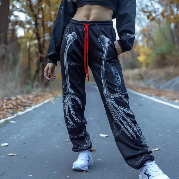 Halloween Ghost Paw Pattern Women's Jogger Casual Pants - Anurvogel.com 