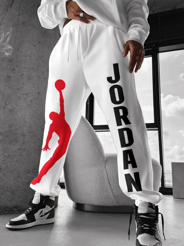 Fashionable Casual Basketball Print Men's Sweatpants - Pragmaace.com 