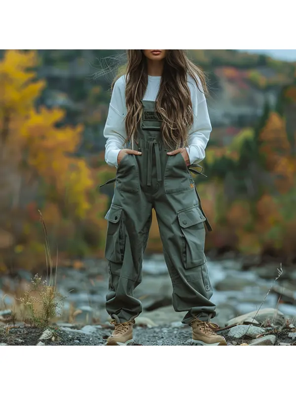 Women's Outdoor Pocket Design Jumpsuit - Ootdmw.com 