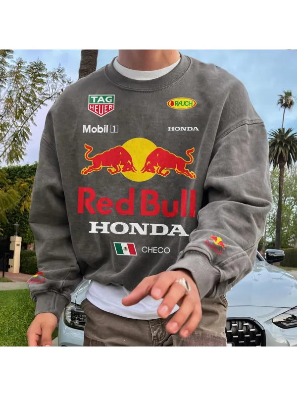 Unisex Loose Fit Racing Graphic Print Sweatshirt - Anrider.com 