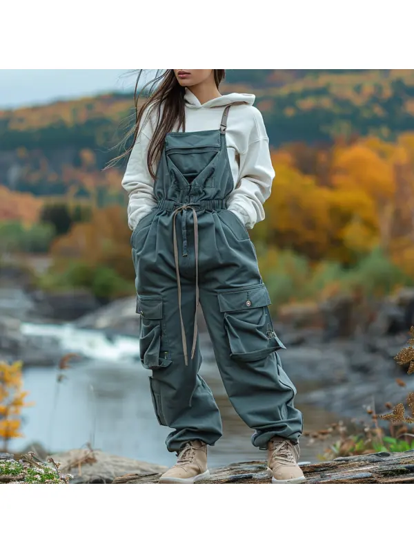 Women's Outdoor Casual Lace-up Jumpsuit - Ootdmw.com 