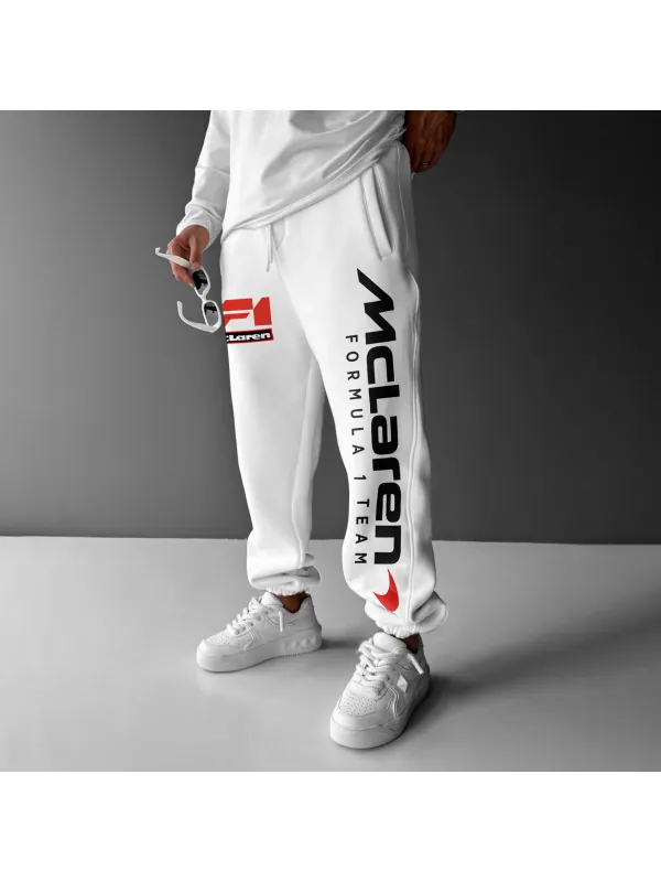 Fashionable Casual Loose Fit Racing Graphic Print Men's Sweatpants - Anrider.com 