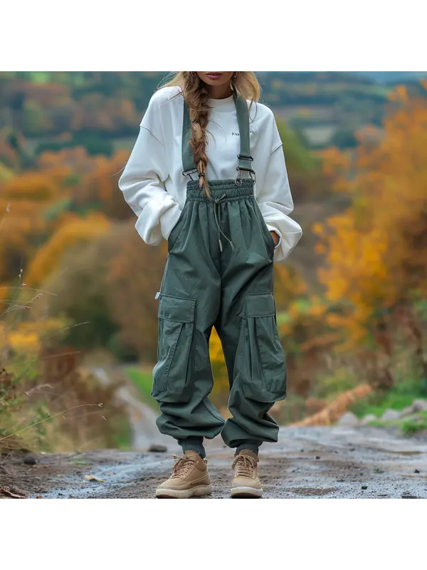 Outdoor Solid Color Casual Design Jumpsuit - Anrider.com 