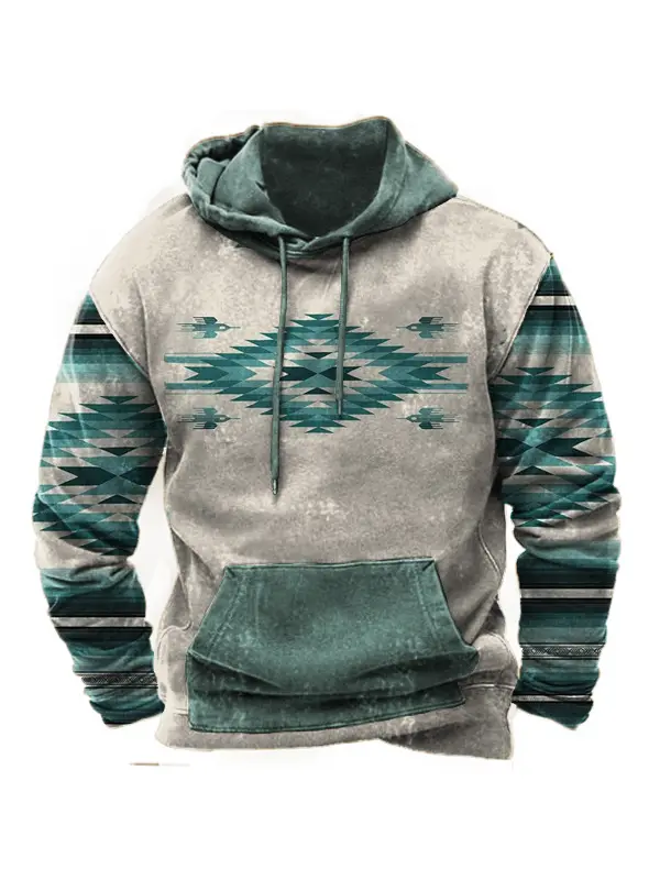 Aztec Cowboy Men's Hoodie - Aptkoi.com 