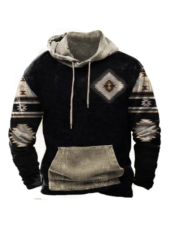 Aztec Cowboy Men's Hoodie - Aptkoi.com 