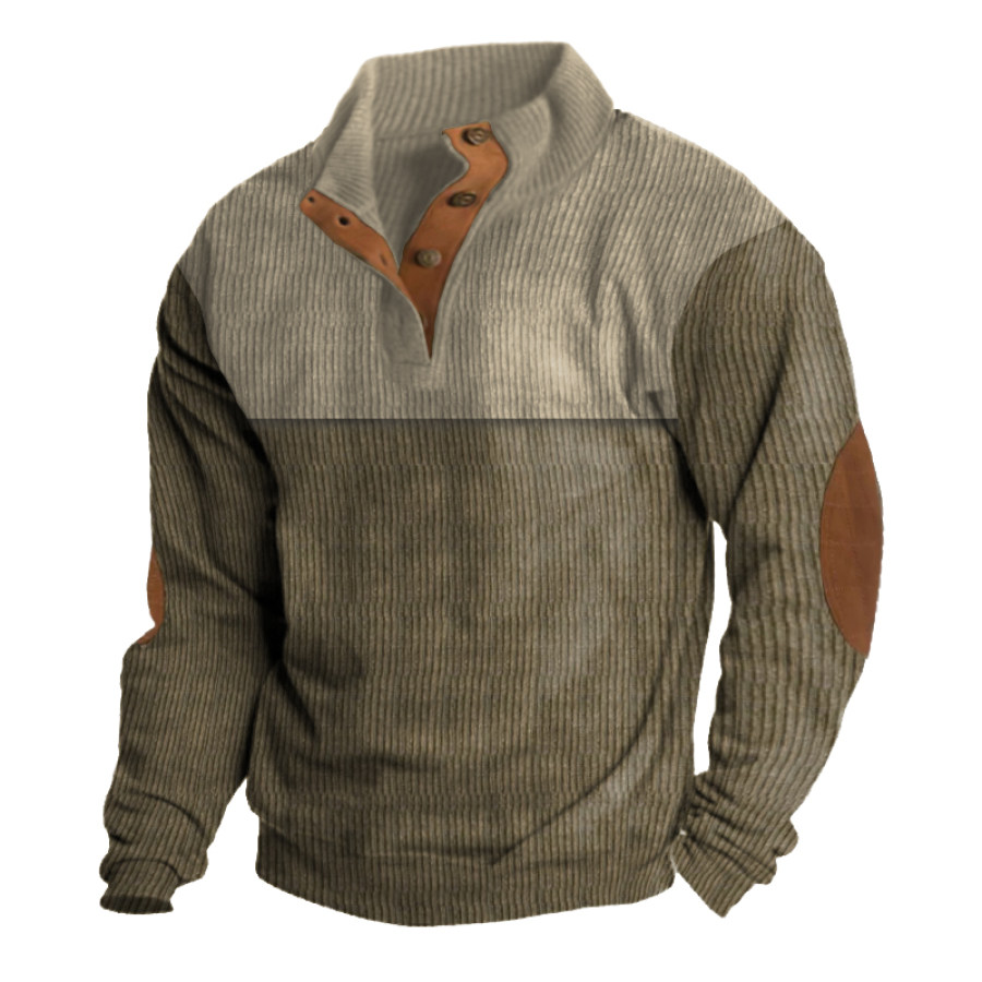 

Men's Training Colorblock Lapel Sweatshirt