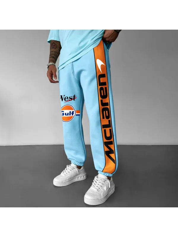 Fashionable Casual Loose Fit Racing Graphic Print Men's Sweatpants - Timetomy.com 