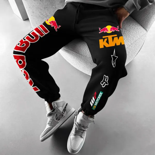 Fashionable Racing Casual Gives You Wings Print Men's Sweatpants - Menzfolk.com 