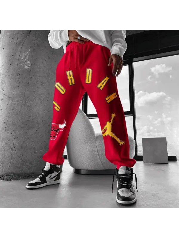 Fashionable Casual Basketball Print Men's Sweatpants - Timetomy.com 