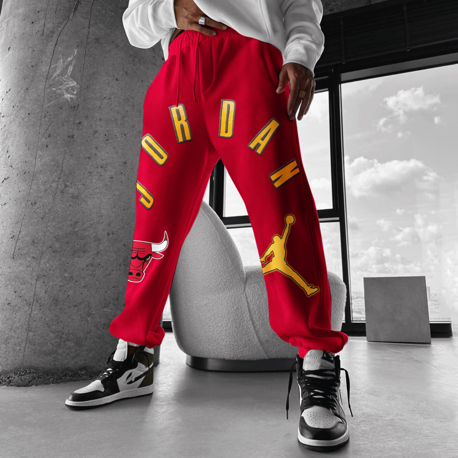

Fashionable Casual Basketball Print Men's Sweatpants