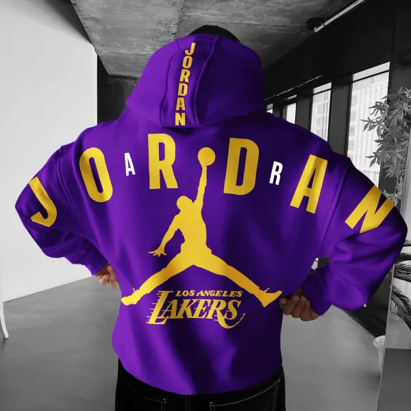 Oversized Unisex Basketball Print Hoodie - Dozenlive.com 