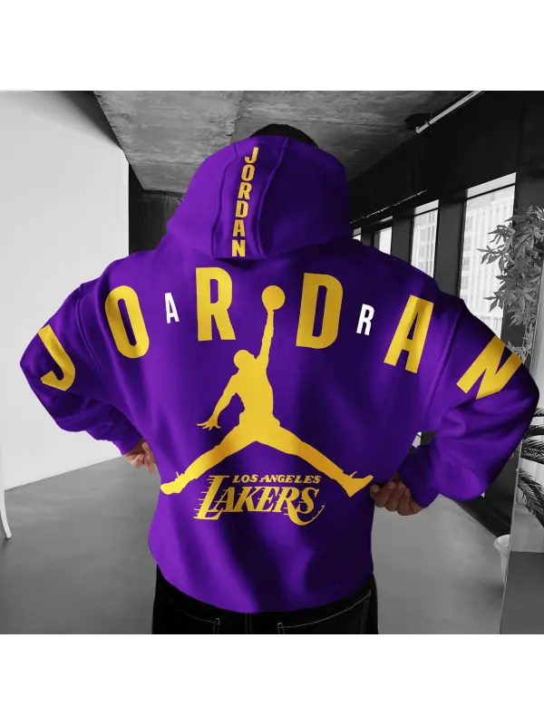 Oversized Unisex Basketball Print Hoodie - Ootdmw.com 