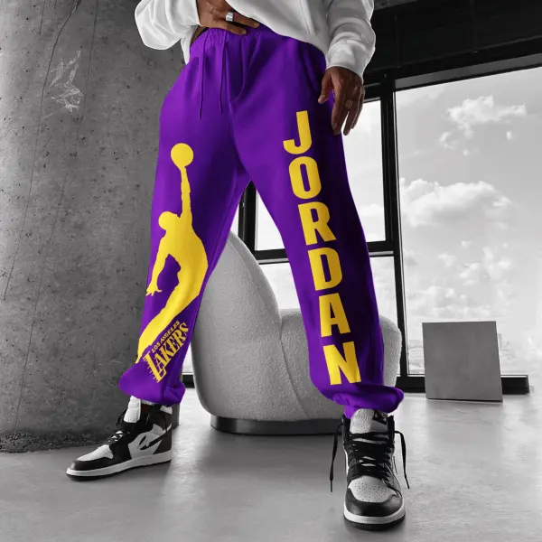 Fashionable Casual Basketball Print Men's Sweatpants - Dozenlive.com 