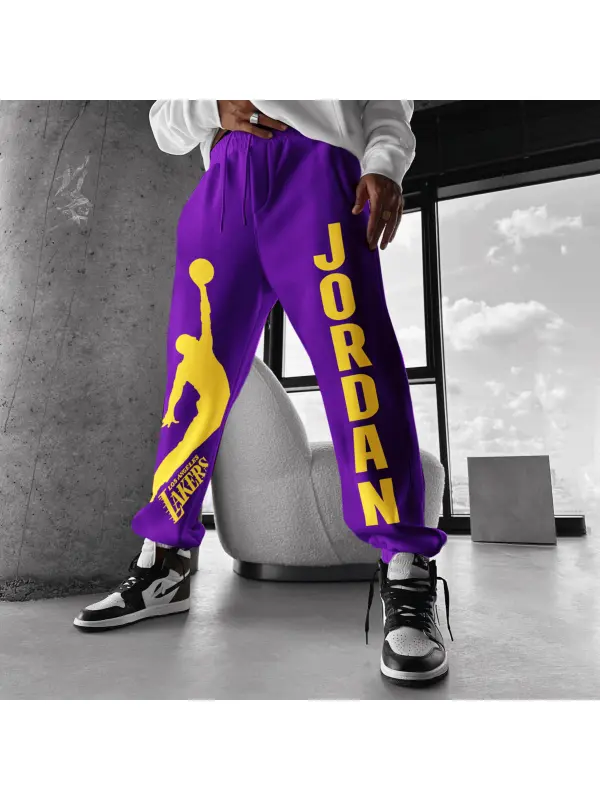 Fashionable Casual Basketball Print Men's Sweatpants - Anrider.com 