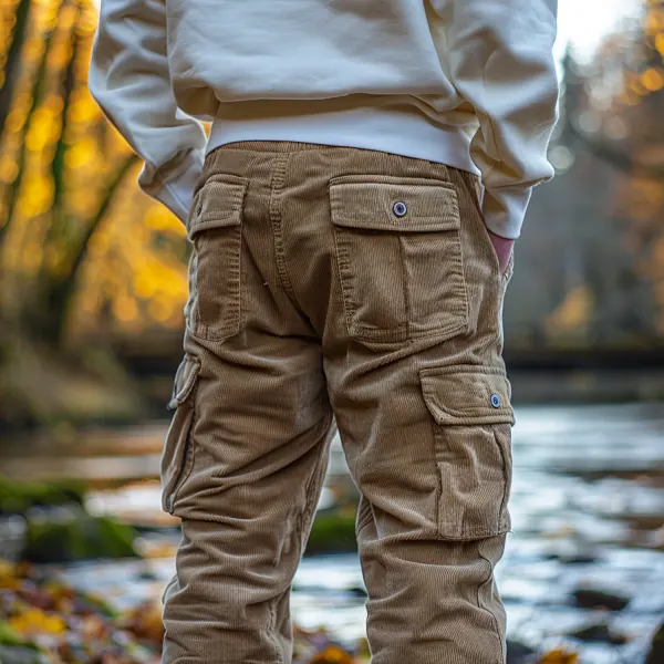 Retro Practical Multi-pocket Trousers - Nicheten.com 