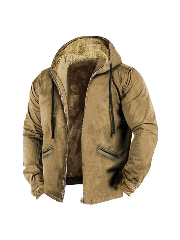 Men's Vintage Western Zip-Up Jacket - Timetomy.com 