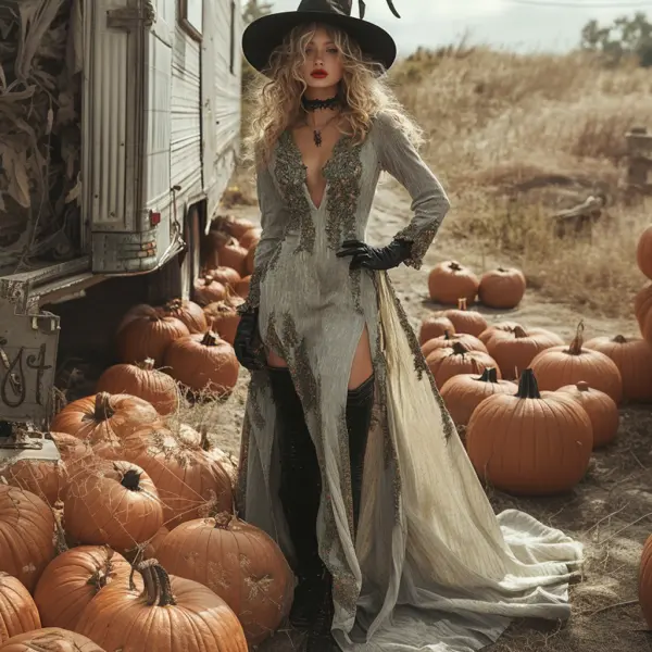 Vintage Halloween Elegant Long Sleeve Dress - Localziv.com 