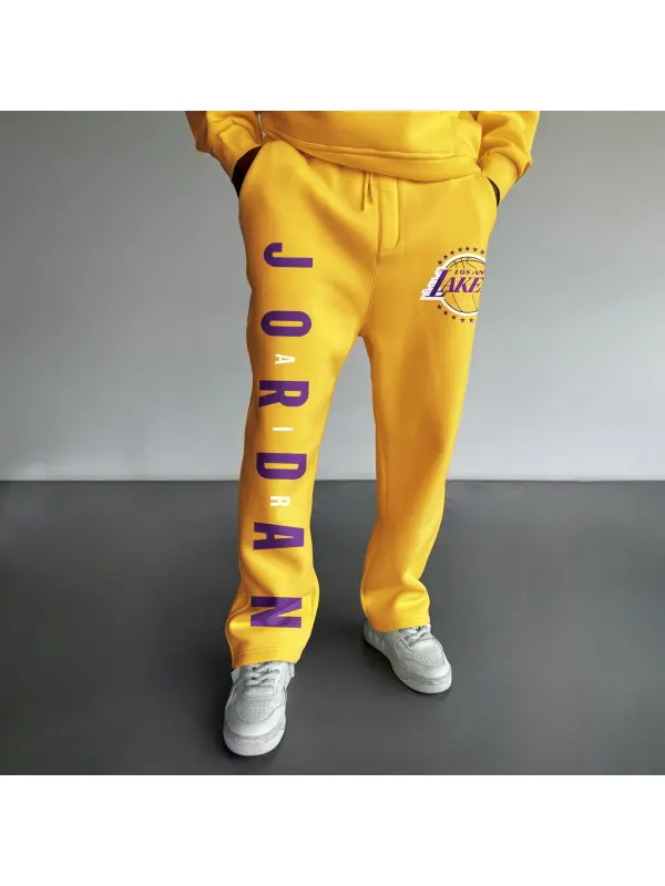 Fashionable Casual Basketball Print Men's Sweatpants - Ootdmw.com 