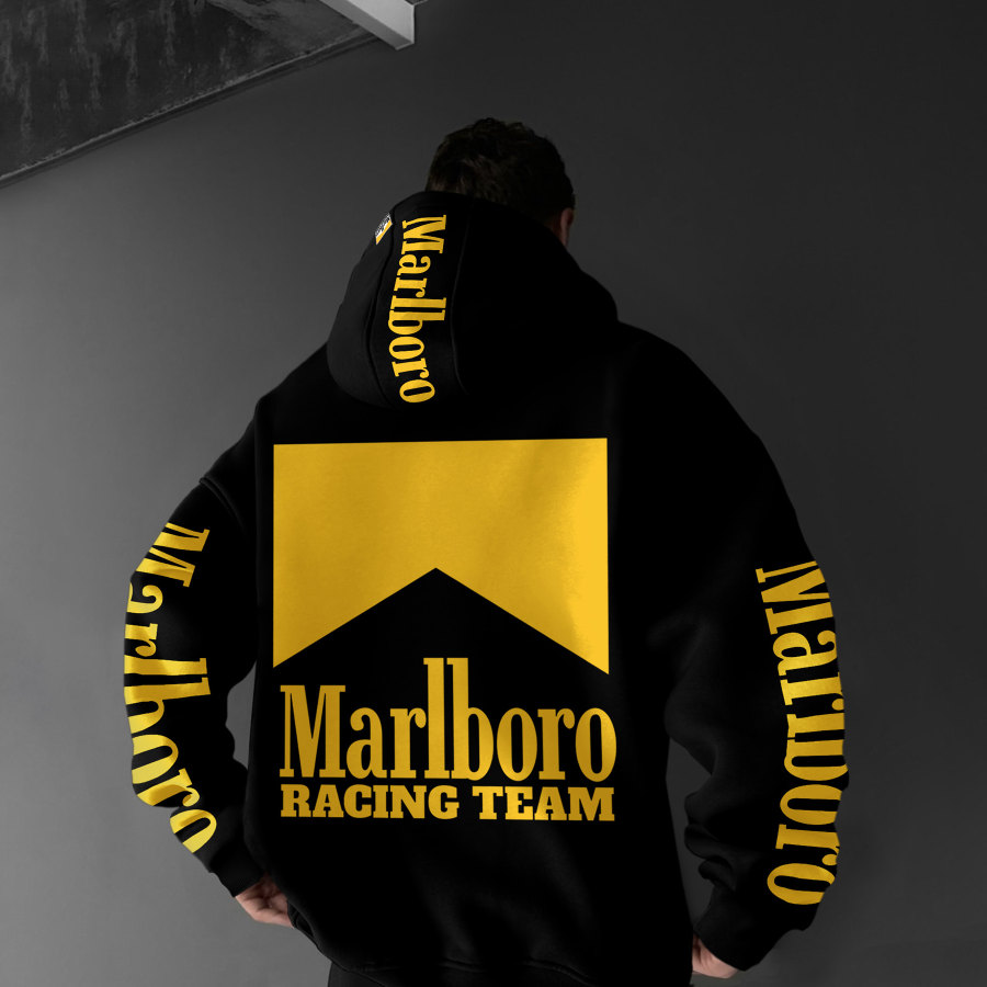 

Oversized Hoodie Racing Graphic Print Hooded Sweatshirt