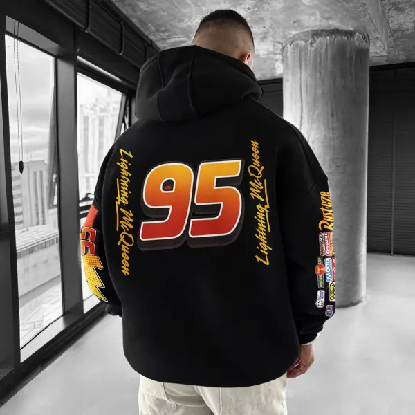 Oversize Sports Car Print Hoodie - Nicheten.com 