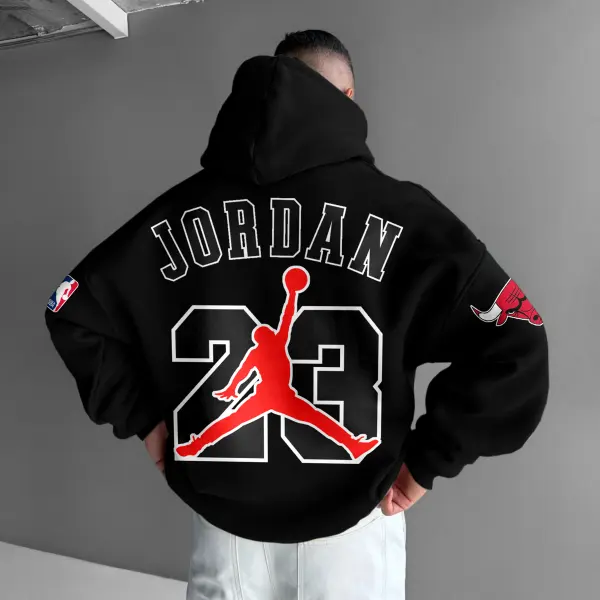 Oversized Unisex Basketball Print Hoodie - Dozenlive.com 