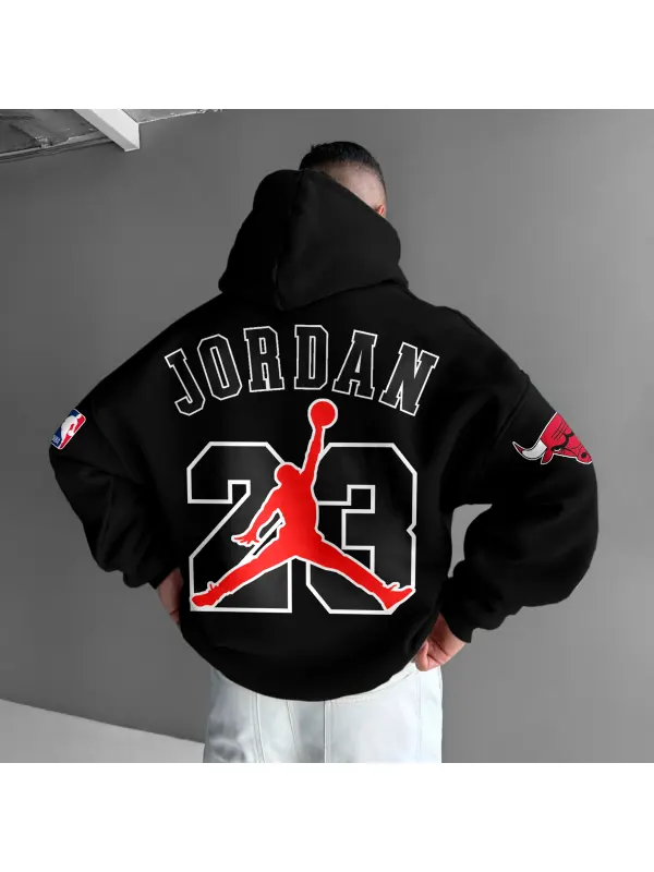 Oversized Unisex Basketball Print Hoodie - Anrider.com 