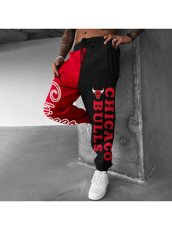 Fashionable Casual Basketball Print Men's Sweatpants - Ootdmw.com 