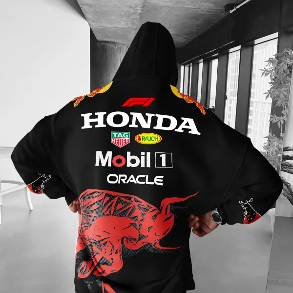 Oversize F1 Racing Graphic Print Hoodie - Anurvogel.com 