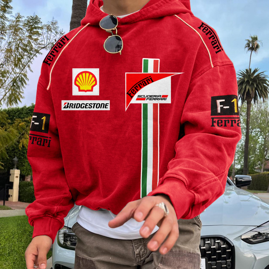 

Unisex Vintage Racing Graphic Print Hoodie
