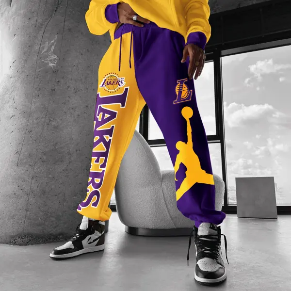 Fashionable Casual Basketball Print Men's Sweatpants - Dozenlive.com 