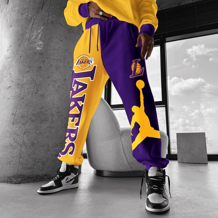 

Fashionable Casual Basketball Print Men's Sweatpants