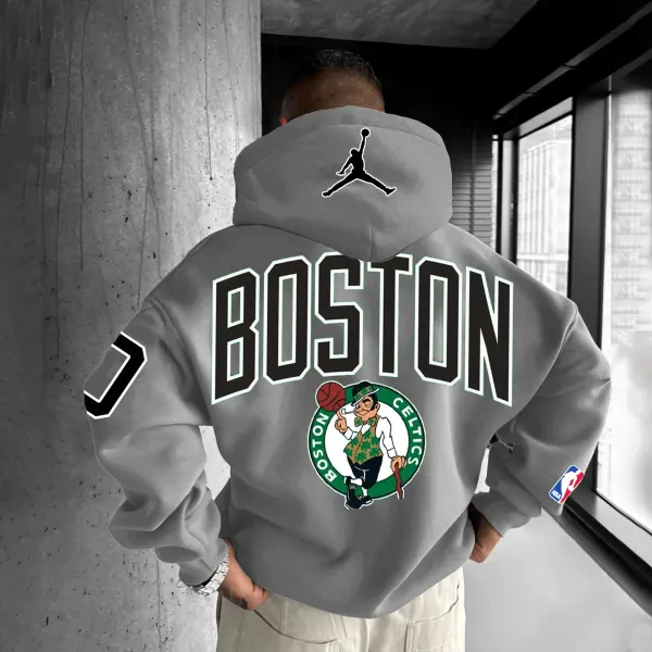 Unisex Basketball Boston Casual Oversized Hoodie - Anurvogel.com 