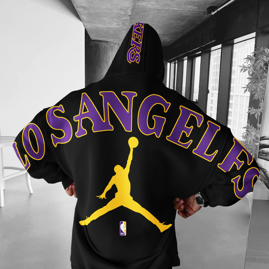 

Oversized Unisex Basketball Print Hoodie