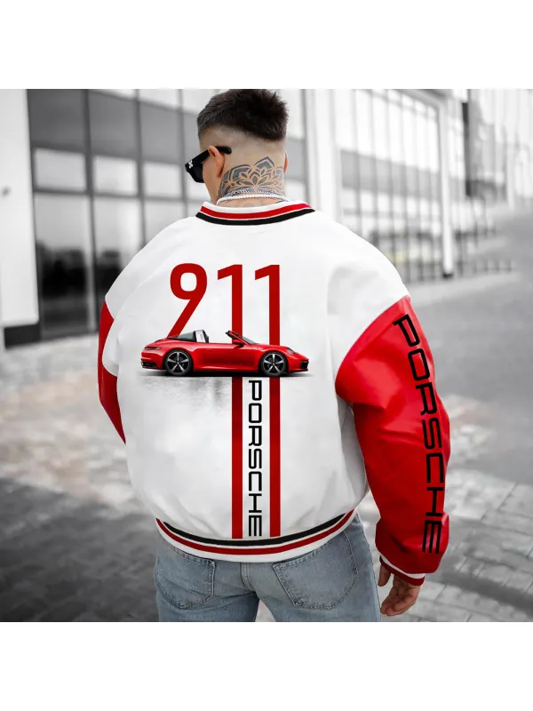 Street Casual Fashion Men's Casual Sports Car Printed Jacket Coat - Ootdmw.com 