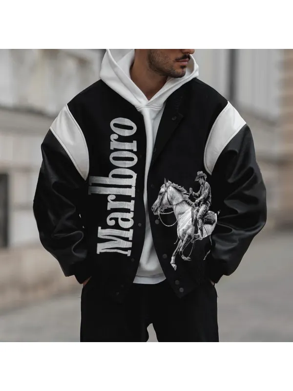 Street Casual Fashion Men's Casual Racing Print Jacket Jacket - Ootdmw.com 