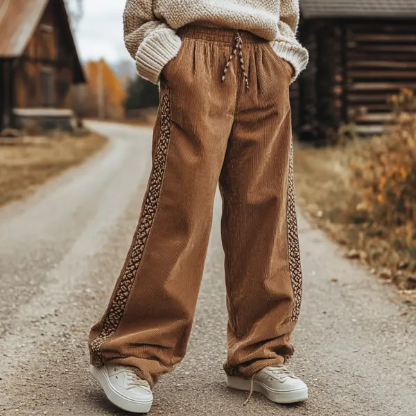 Women's Loose Corduroy Casual Trousers, Simple And Comfortable Ethnic Style Trousers - Anurvogel.com 