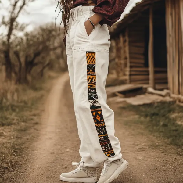 Women's Loose Corduroy Casual Trousers, Simple And Comfortable Ethnic Style Trousers - Dozenlive.com 