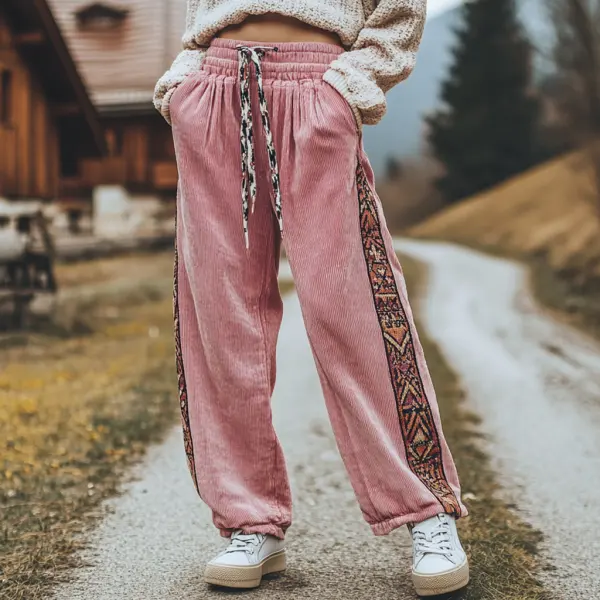 Women's Loose Corduroy Casual Trousers, Simple And Comfortable Ethnic Style Trousers - Dozenlive.com 